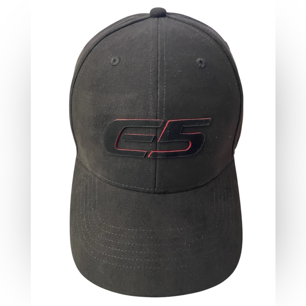 E5 Wheels Suede-Feel Adjustable Unisex Black with Red Billed Cap - Picture 7 of 7